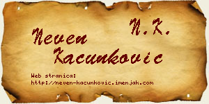 Neven Kačunković vizit kartica